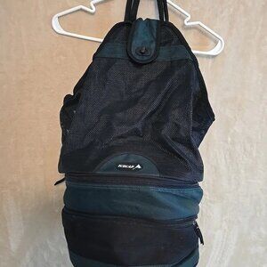 IceCap Mesh Backpack Cooler Bag Insulated Bottom Hiking Travel Beach Black